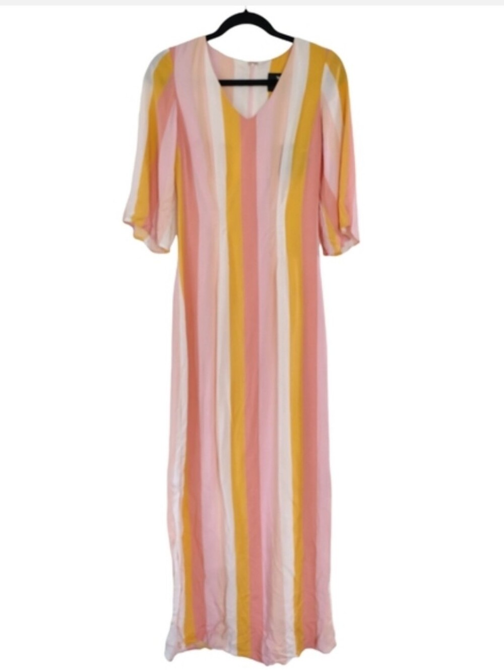 NEW ModCloth x Collectif Pink Striped Corinna Belted Sorbet Soiree Maxi Dress 8